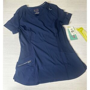 Urbane Align Technology Scrub Top Navy Blue Contemporary Fit XSM M115962 NWT